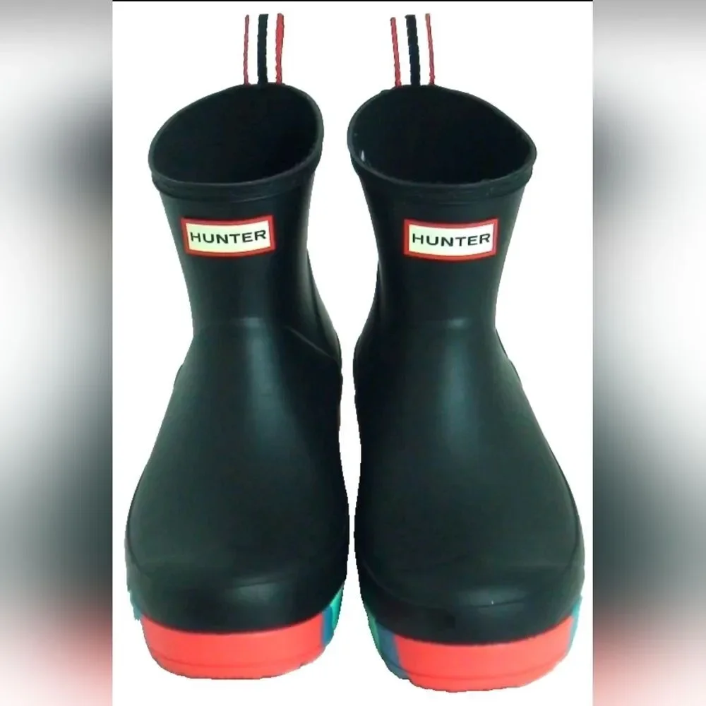 Hunter Pride Limited Edition Play Colorful Stripe Rain Boots Men 9 Women 10